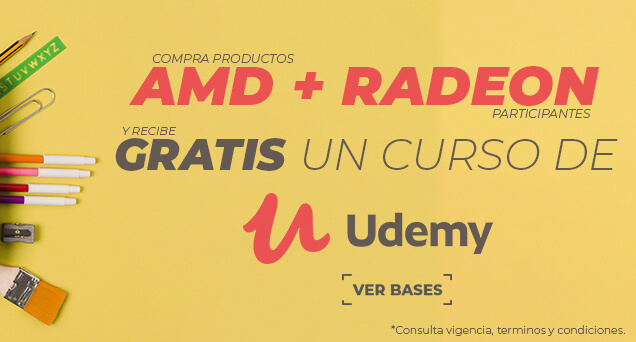 Compra AMD y Recibe gratis un curso de UDEMY - DD Tech